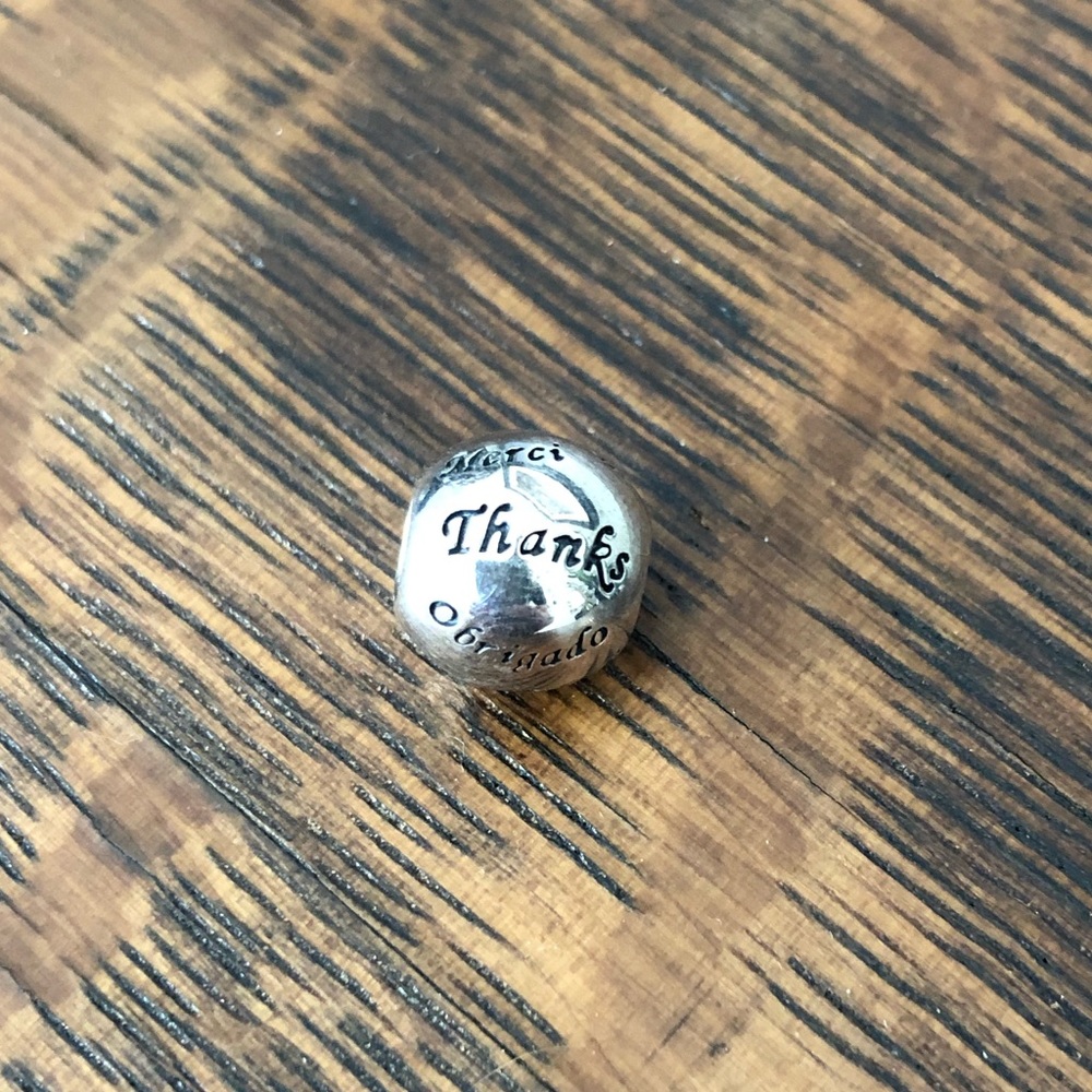 Retired Pandora Charm - “ Many Thanks” Charm - Picture 2 of 5